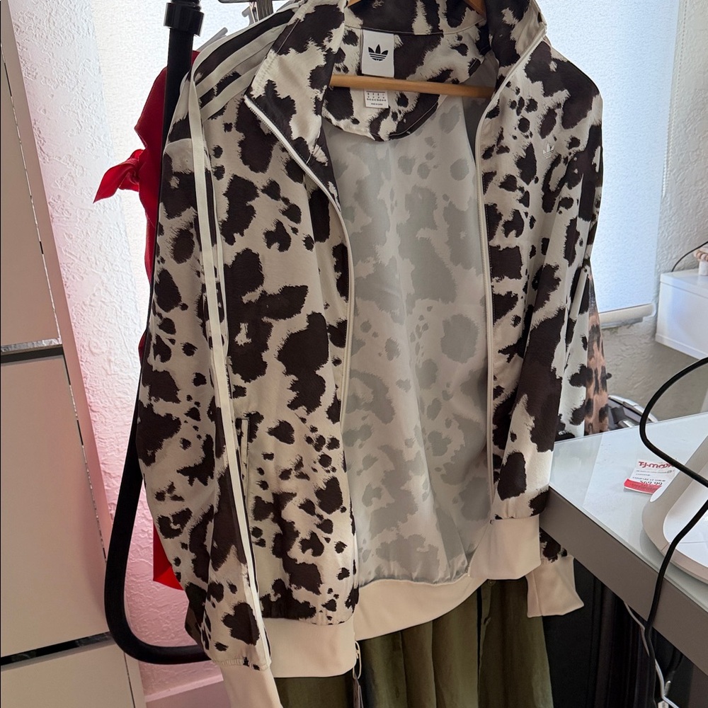 Adidas Women's Black and Cream Bomber Jacket